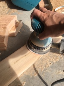sanding cedar hand sander adirondack chairs
